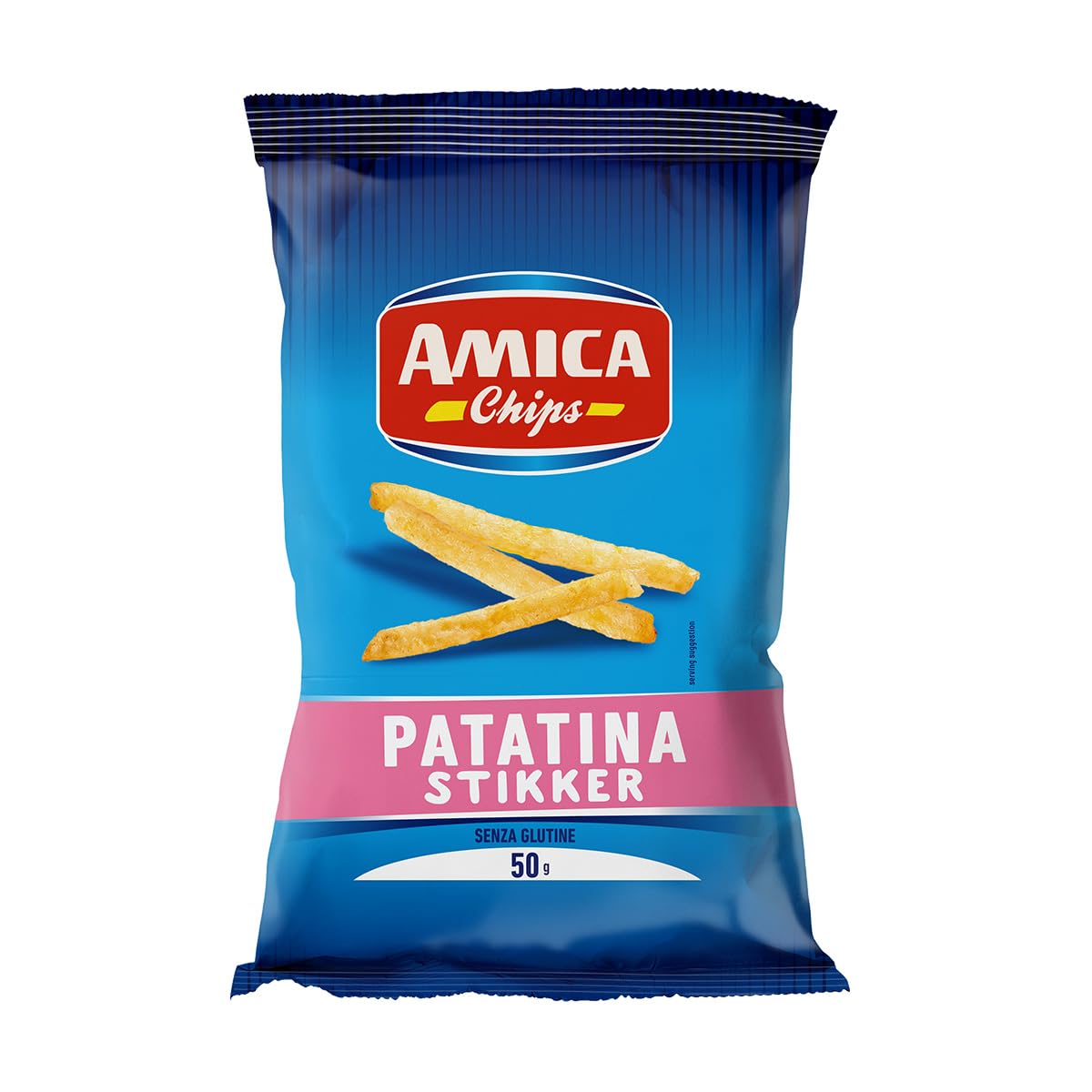 AMICA Chips | La Patatina Stikker, Sottili e Croccanti, Snack Senza Glutine, Con Olio di Semi di Girasole, 32 Pezzi x 50 gr
