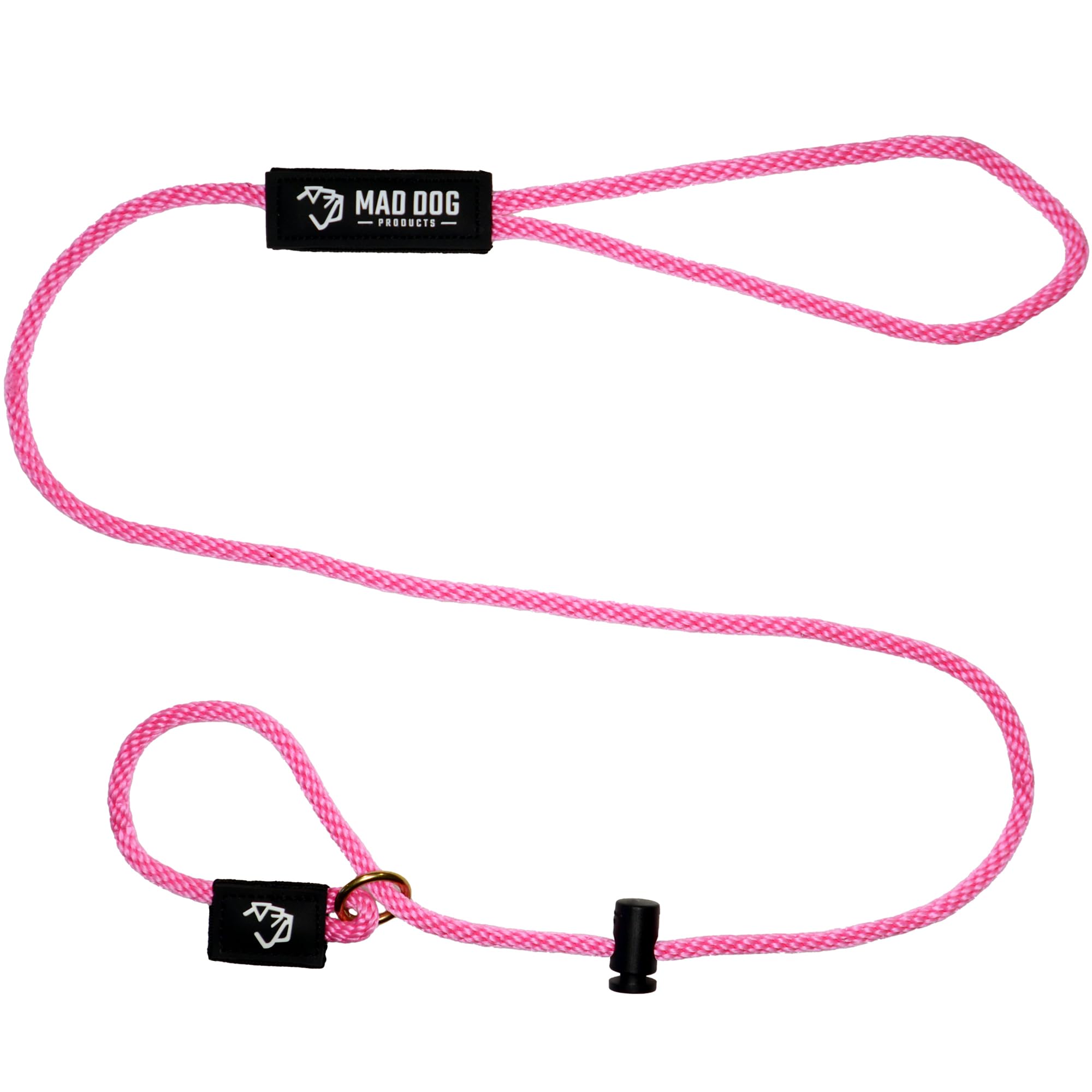 Mad Dog Products 1/4" x 6' Pink English Slip Lead Solid Braid Dog Leash