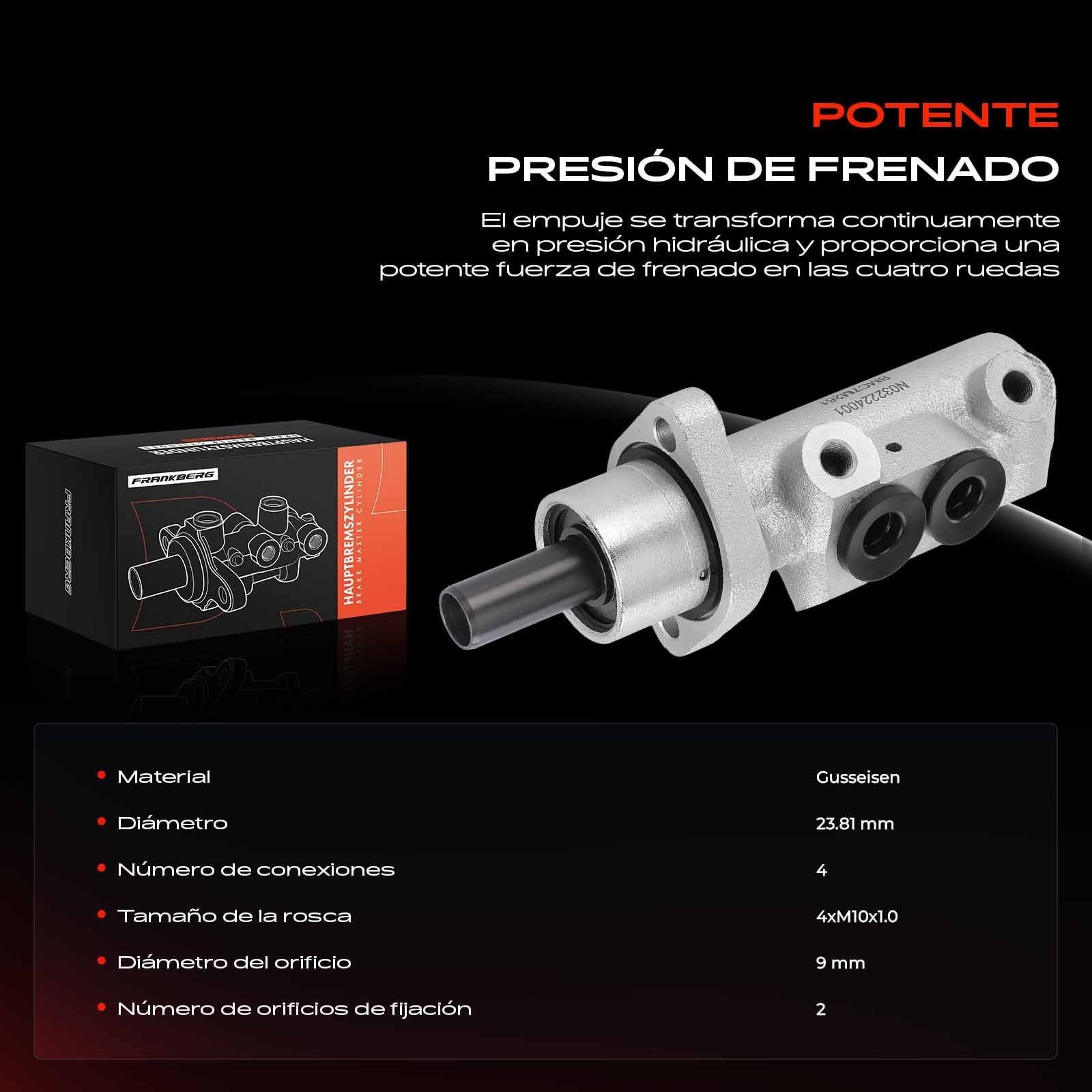Frankberg Bomba de freno Compatible con Transporter IV Bus 70B 70C 70J 70K 7DB 7DC 7DJ 7DK 2.5L Galaxy WGR 2.3L Transporter IV Bus 70B 70C 70J 70K 7DB 7DC 7DJ 7DK 1.9L 7M2611019