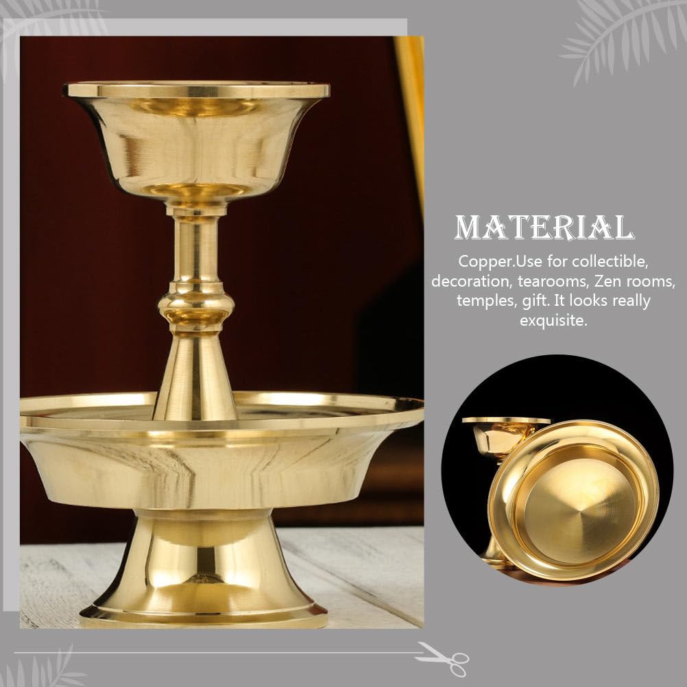 FOMIYES drinking glass Temple Cup Buddhist Cup liqueur cup shot glass buddhist candle holder buddha water bowl altar offering cup temple holy water cup small water container copper