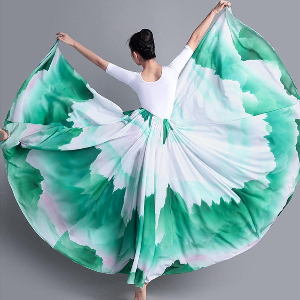 Falda De Baile De 720 Grados, Estilo Antiguo, De Gasa con Vuelo Grande, Larga, para Ballet, Clásica, Flamenca Y Española, para Salón De Baile.