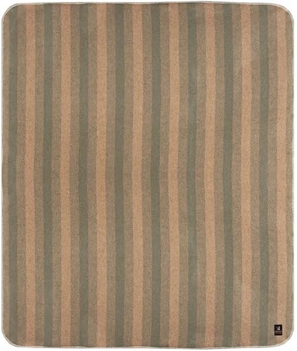 Miniatura 5 de Manta gruesa de lana de alpaca pesada para acampar al aire libre en interiores, suave diseño de rayas de Perú tamaño individual (camelloverde oliva,