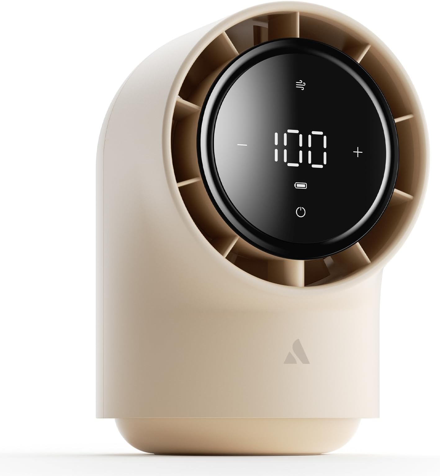 Aecooly Touch Control Desk fan, 100 Speeds Quiet Digital Display Small Table Fan, 4000mAh Battery Powered Desktop Fan for Bedroom, Bedside, Office, Travel -Beige
