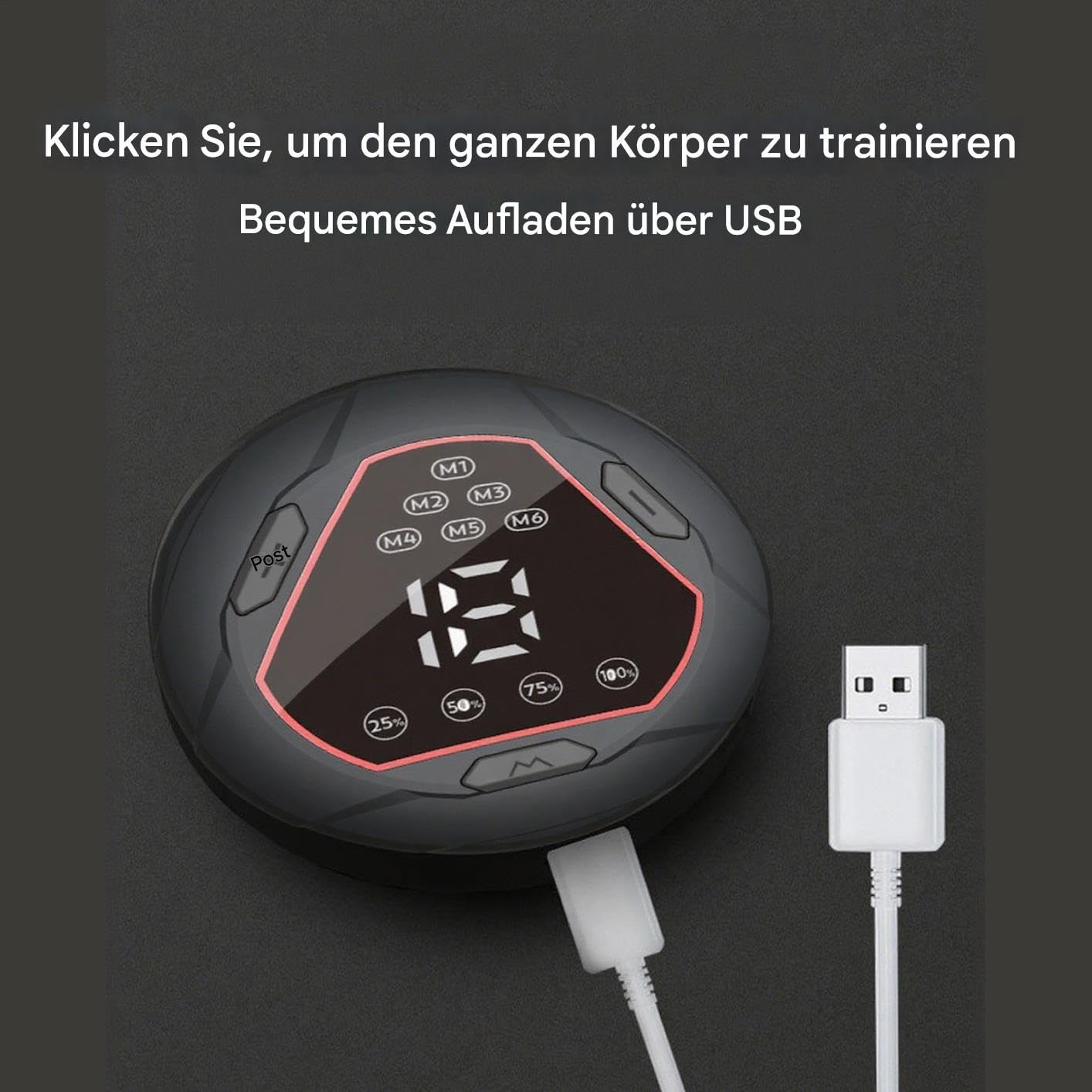 EMS Trainingsgerät,Bauchtrainer Elektrisch EMS Bauchtrainer Gürtel - Ab Stimulator Mit 18 Stufen & 6 Programmen, Digitaldisplay Für Muskelaufbau, Für Zuhause, Fitnessstudio, Reise (118cm, USB)