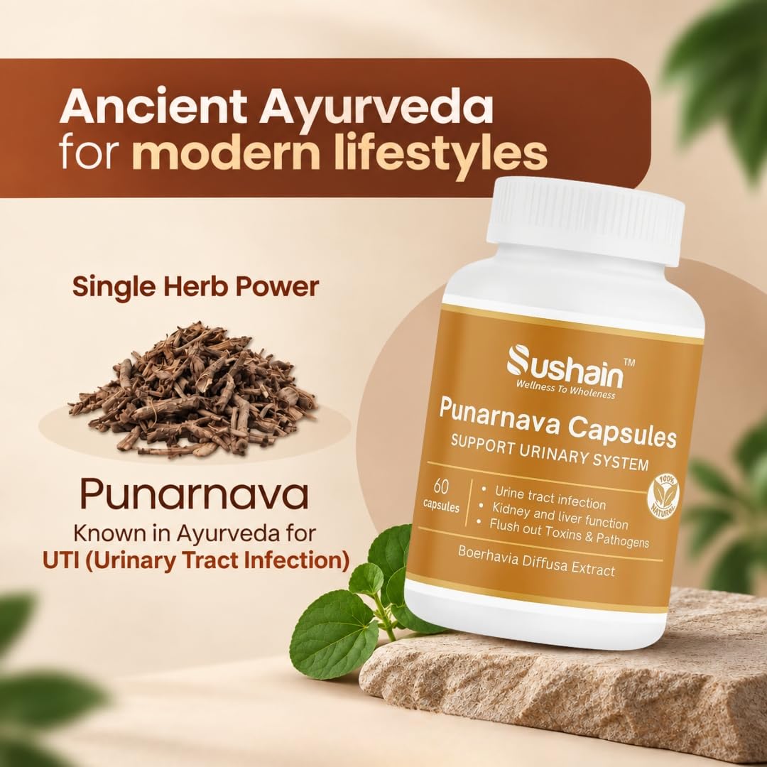 Sushain Punarnava Capsules 500 MG | Best For UTI | Kidney And Liver Care | Punarnava Supplement — Amazon image 6