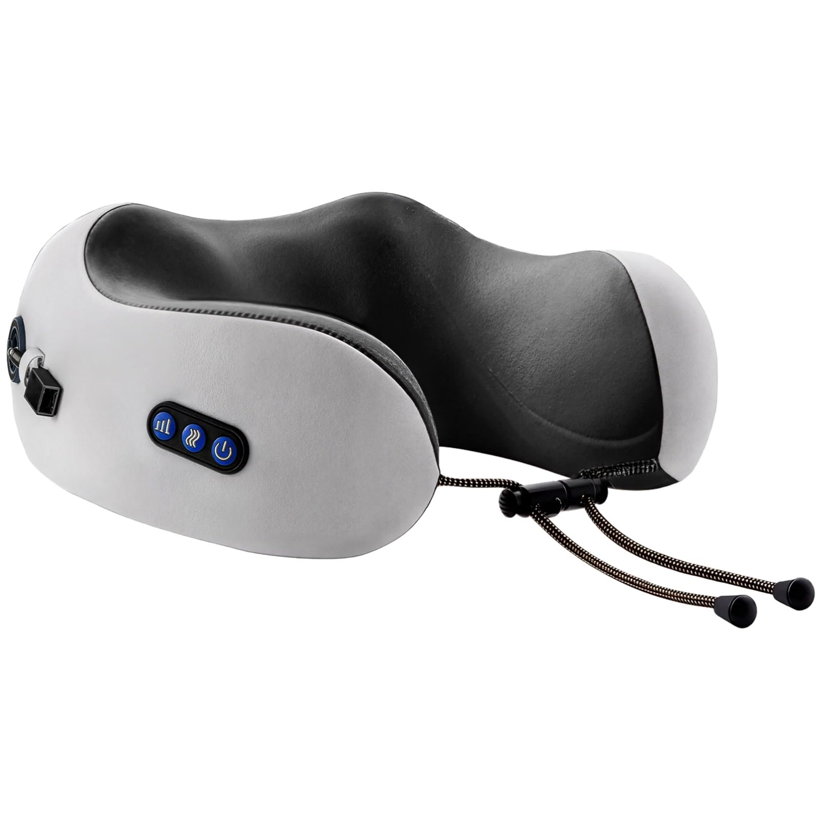 Beheiztes Nackenkissen in U-Form, Massagekissen aus Memory-Schaum, tragbares Nackenmassagegerät für Auto, Zuhause und Reisen, 3 Stufen, Stoffbezug, zur Entlastung von Nacken und Schultern