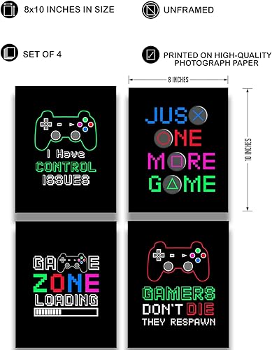 Miniatura 3 de Decoración de sala de juegos para niños, cosas geniales para tu habitación, cueva de hombre, dormitorio, sala de juegos o bar, juego de 4 accesorios