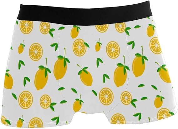 Amazon メンズボクサーパンツ レモン イエロー かわいい ボクサーブリーフ インナーパンツ 男性下着 吸汗速乾 通気良い 弾力性 前閉じ インナー 贈り物 M ボクサー 通販