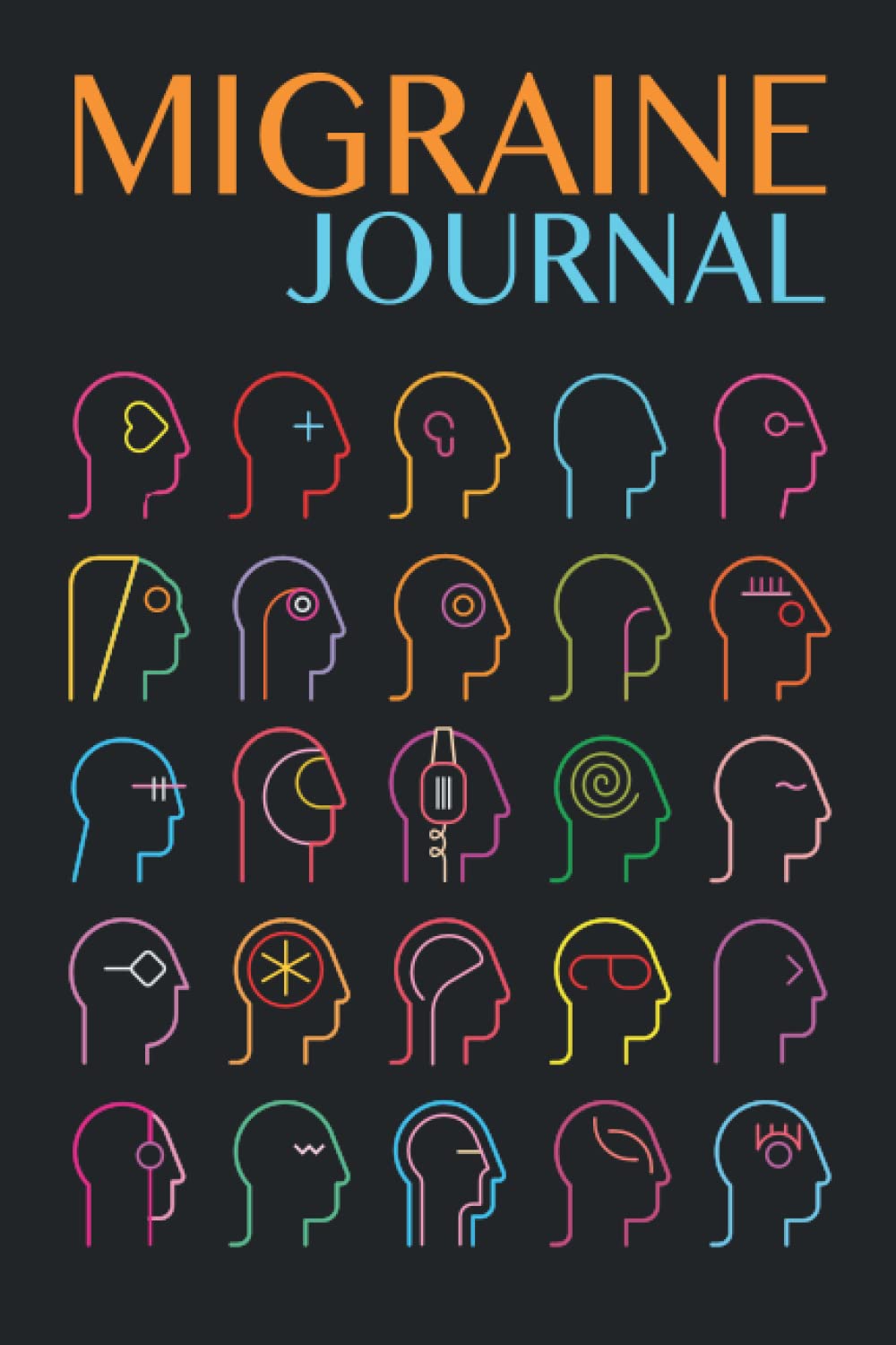 Migraine Journal: Headache logbook, journal, and diary to track chronic migraines (Neon)