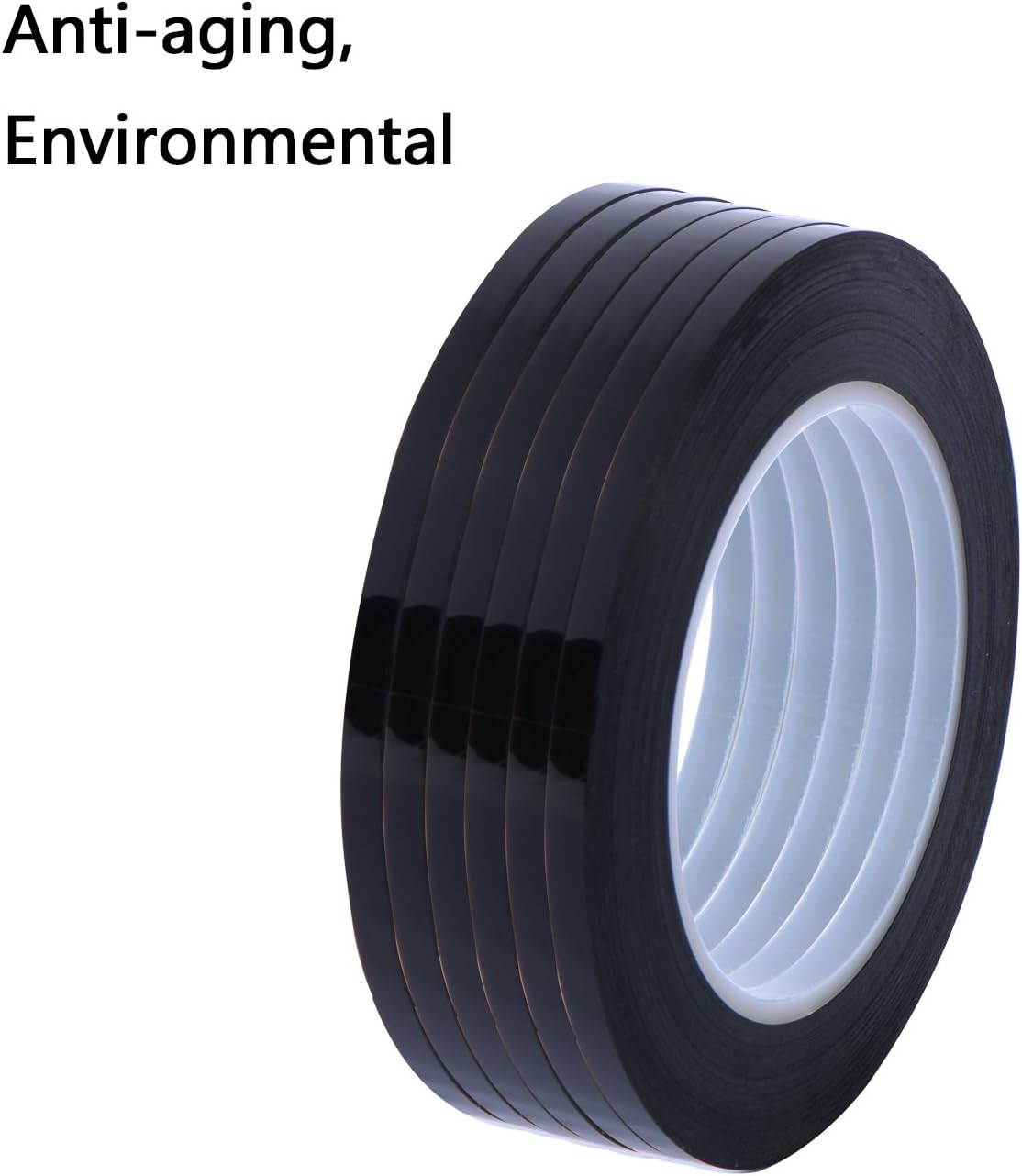 Outus 6 Pack 3 mm Width Graphic Chart Tape Art Tape Grid Marking Tapes Whiteboard Gridding Tape Self-adhesive Artist Tape, Black