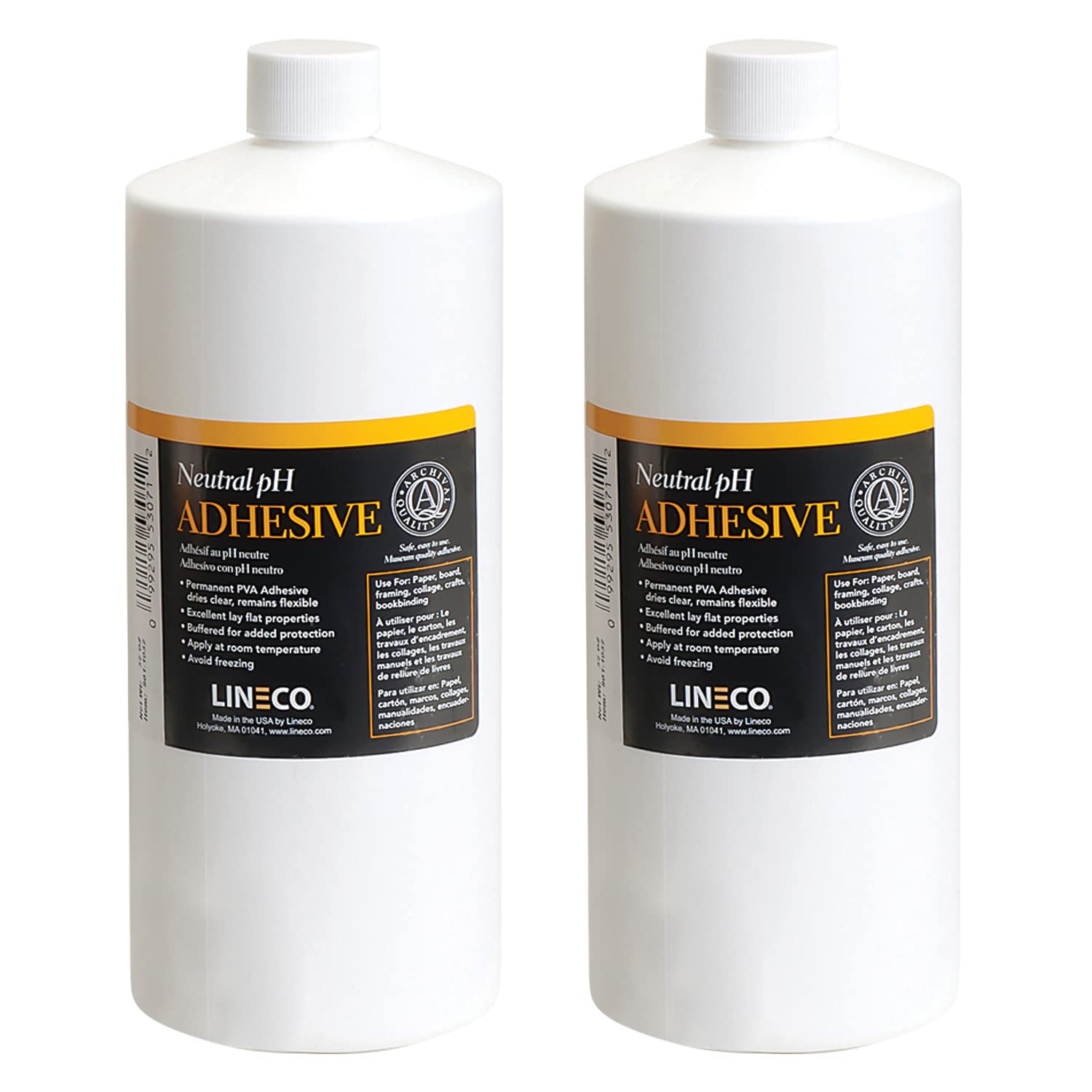 Lineco Neutral pH Acid-Free All-Purpose PVA Adhesive, Dries Clear, Flexible, 1 Quart, Ideal for Bookbinding, Book Repair, Framing, Collages, Paper Art and Crafts