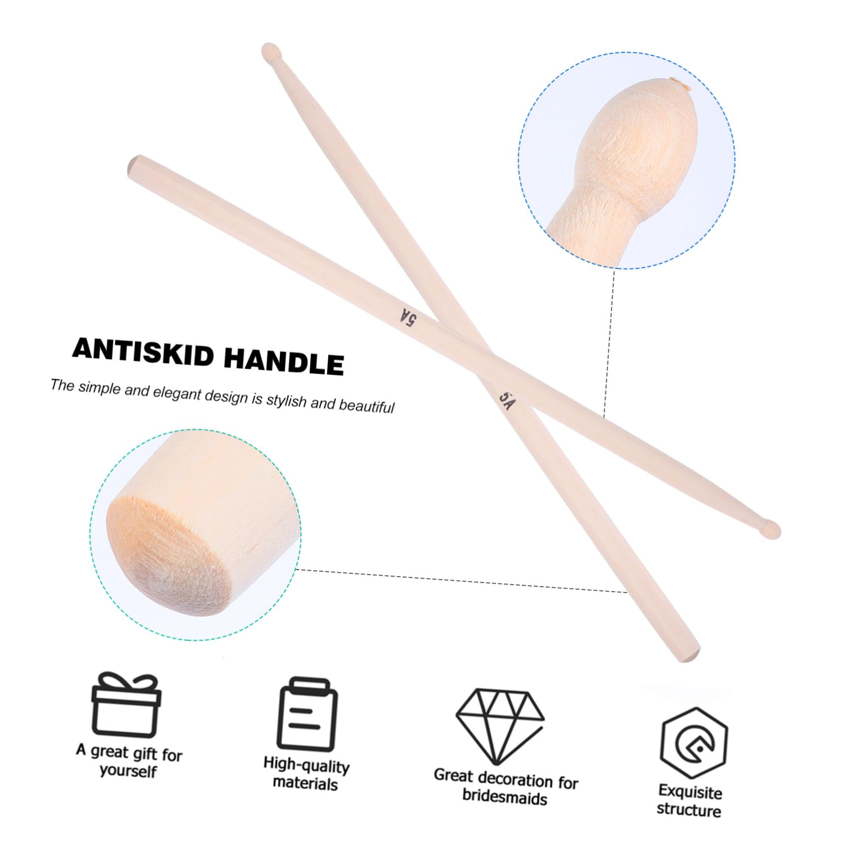 TOYANDONA 20pezzi Bacchette Per Batteria Legno Di Acero Strumenti Musicali Professionali Per Musicisti Di Bacchette Resistenti e Pratiche Per Principianti e Professionisti