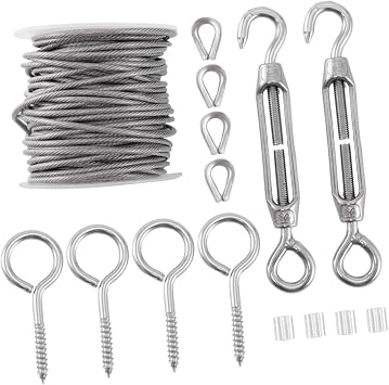 1set Stainless Steel Clothesline Rope Steel Wire for Hanging Clothes Curtains and More Easy to Install Flexible and Sturdy for Home Use