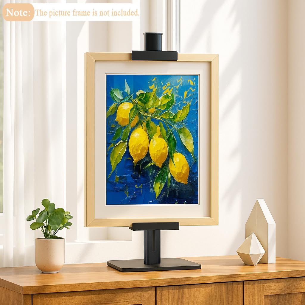 Adjustable Tabletop Easel Stand, Adjustable Metal Picture Frame Holder Stand for Display Up to 24" H, Desktop Art Display Stand for Painting, Photos, Canvas, Signs, Books