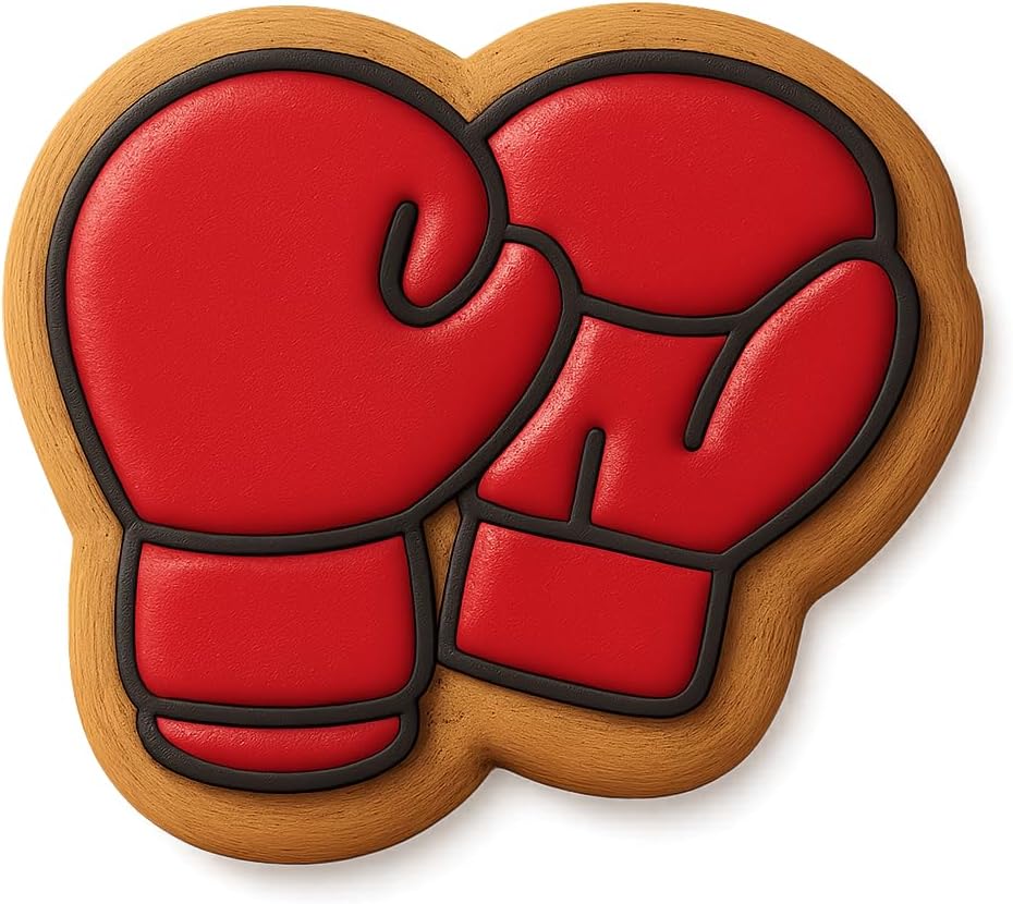 Boxing Glove Pair Cookie Cutter & Stamp, Fondant & Clay - 4x3.7 image 2