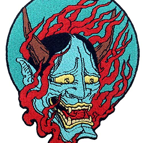 Samurai Hannya Oni Patch Embroidered Applique Badge Iron On Sew On Emblem #TOP1