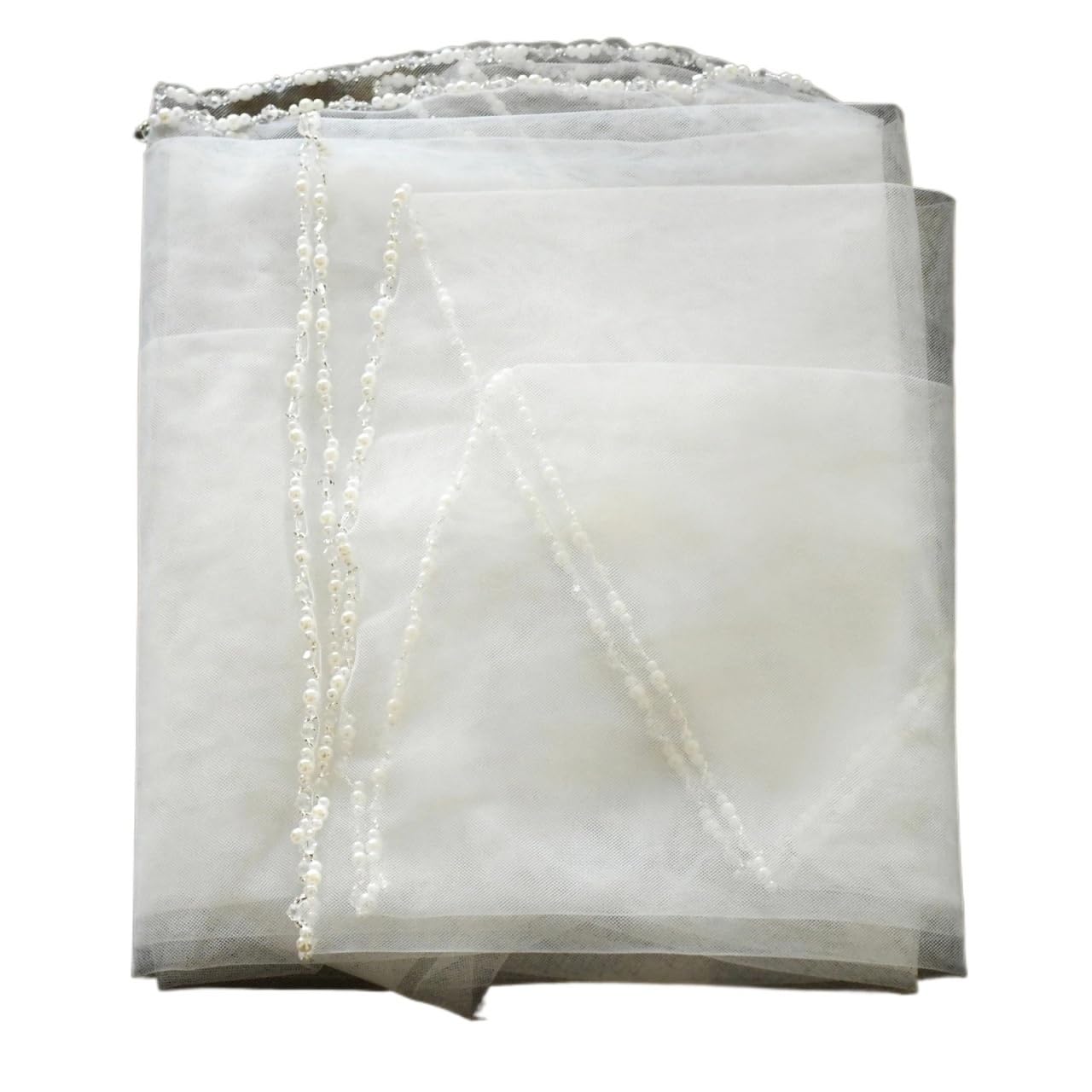 Velo Addio Al Nubilato Sposa Veli Da Sposa Perline Di Cristallo 1 Livello Lunghezza Punta Delle Dita Con Bordo Tagliato Accessorio Velo Per Addio Al Nubilato(Ivory,300cm)