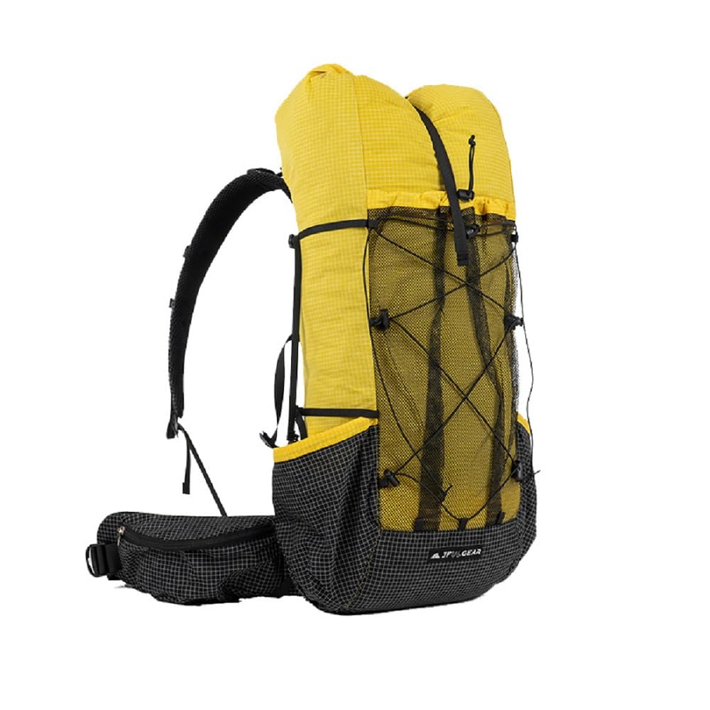 Acqorad 3F UL GEAR QiDian Pro UL 46+10L Backpack Outdoor Climbing Bag Camping Hiking Bags UHMWPE ultralight, Yellow, Unisex, Lightweight