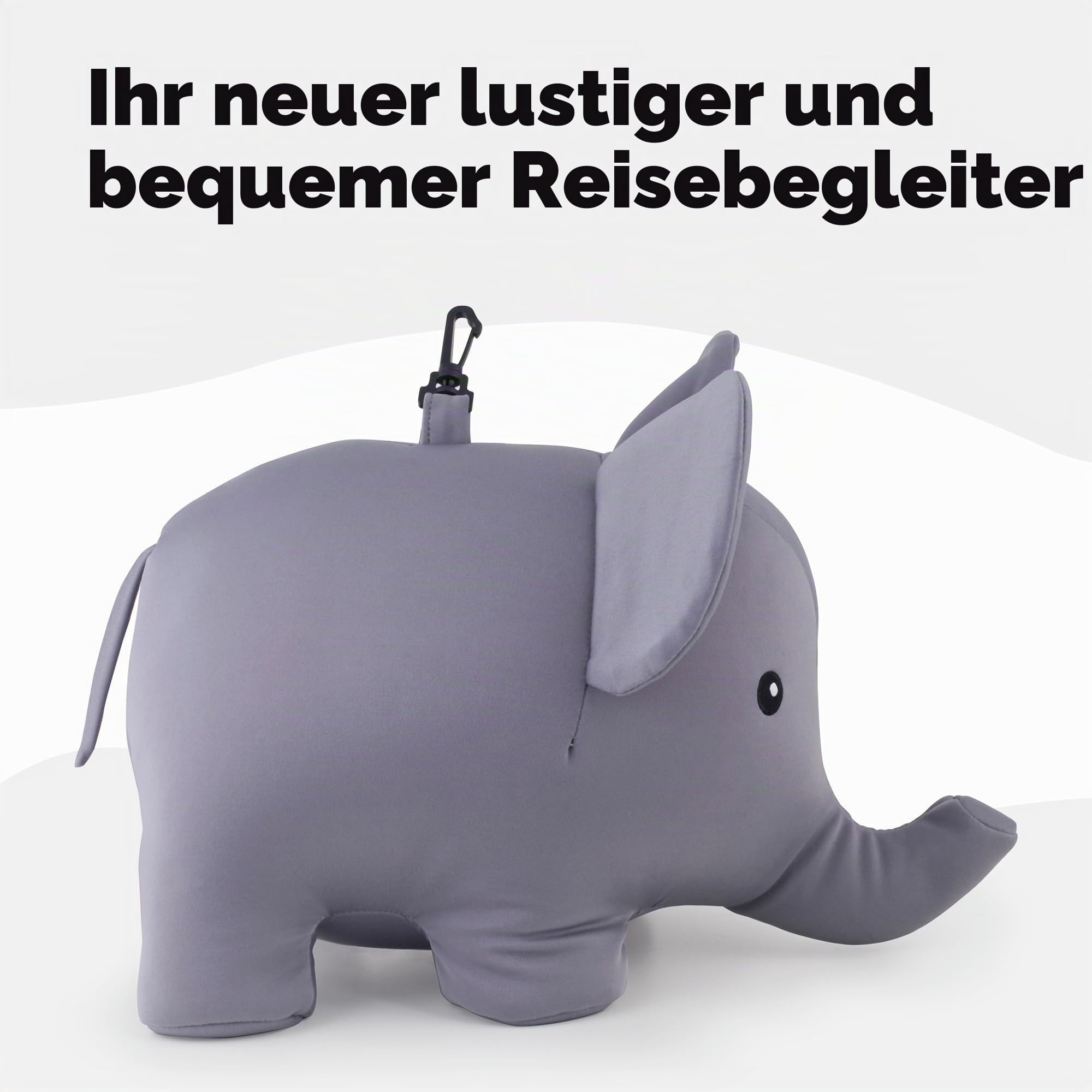 Zip & Flip Nackenkissen ELEFANT von Kikkerland Kuscheltier Kinder-Kissen Reise