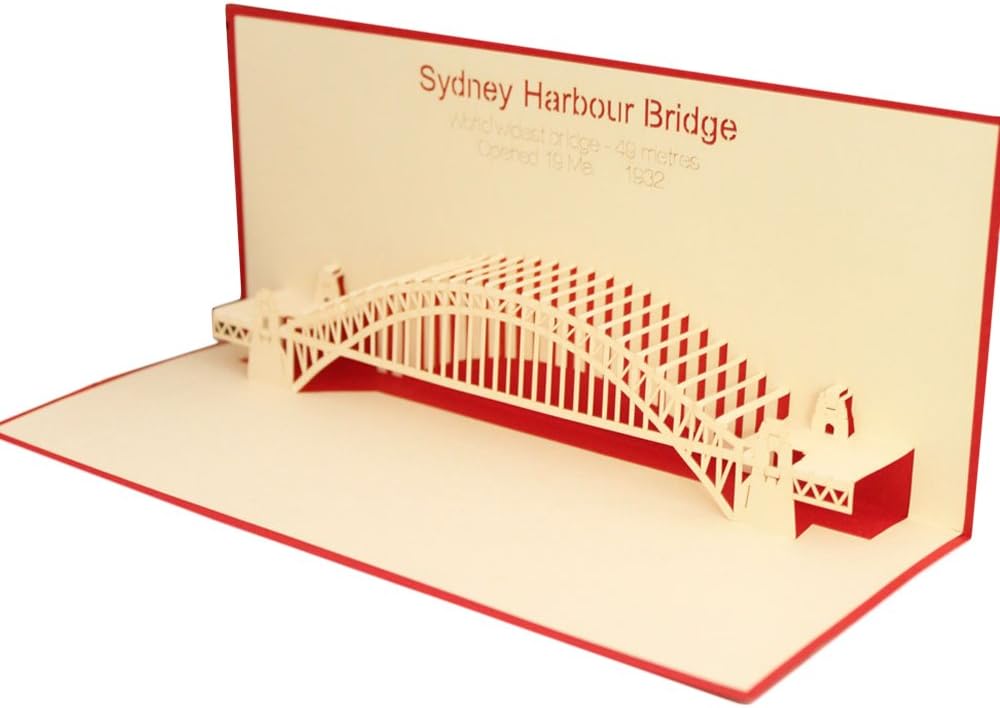 Pack of 10 Pop-Up Papercraft Sydney Harbour Bridge 3D Greeting Cards ...