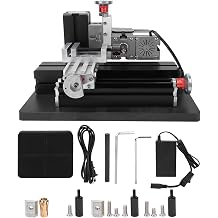 JTLB Metal Milling Machine, 144W High Power Mini Horizontal Mill with 0.02mm Accuracy Scale Line, for Wood Soft Metal Plexiglass Plastic Processing