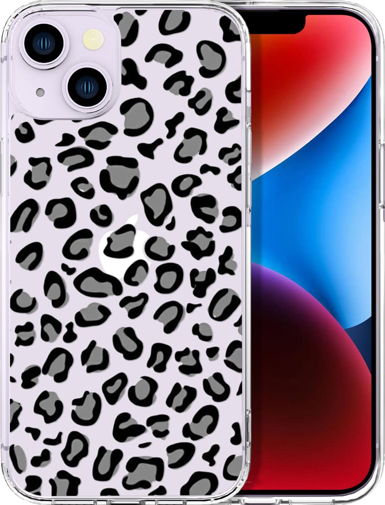 ENDIY Compatible with iPhone 14 Plus Case Leopard Cheetah Print for Women Girls Girly Cute Phone Protector Clear with Design,Leopard Cheetah Design