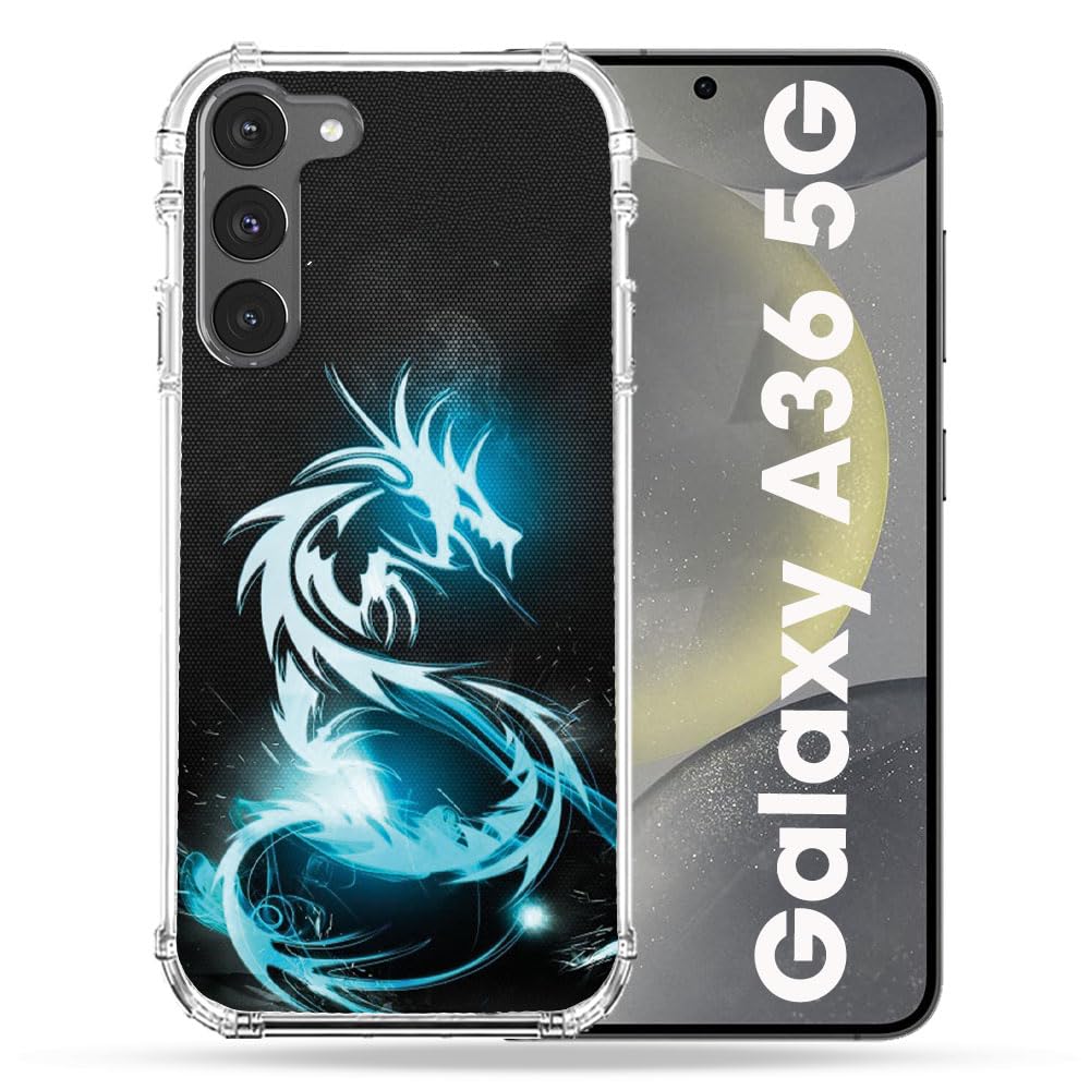 Coque Samsung Galaxy A36 5G Cokitec Dragon Bleu Renforcée Anti-Choc - 2