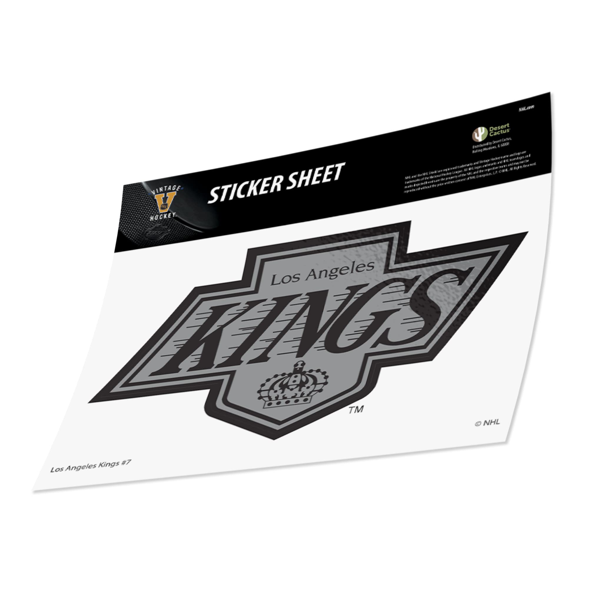 Desert Cactus Los Angeles Kings Sticker LA NHL Team National Hockey League Vinyl Decal Laptop Water Bottle Car Scrapbook (Vintage Individual D)