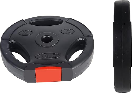 Miniatura 4 de Signature Fitness Placa de peso estándar de vinilo de 1 pulgada para entrenamiento de fuerza y levantamiento de pesas, pares o juegos