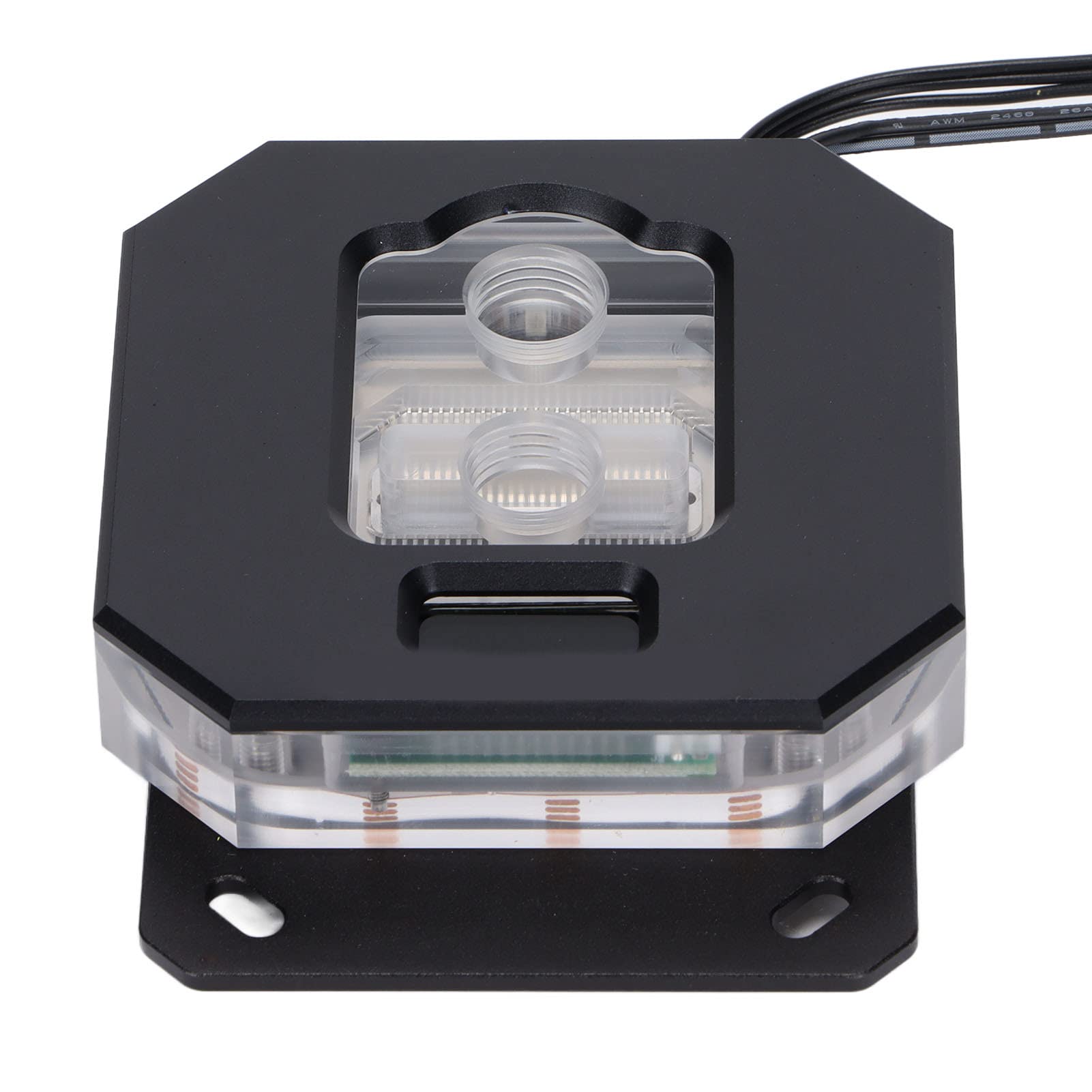 Raffreddatore ad acqua per CPU con display digitale della temperatura, raffreddatore liquido per CPU per AM2 AM3, blocco di raffreddamento per PC con illuminazione RGB e controllo (Nera)