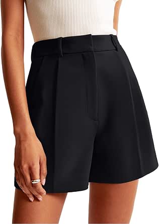 Women's Dressy High Waisted Wide Leg Pleated Shorts