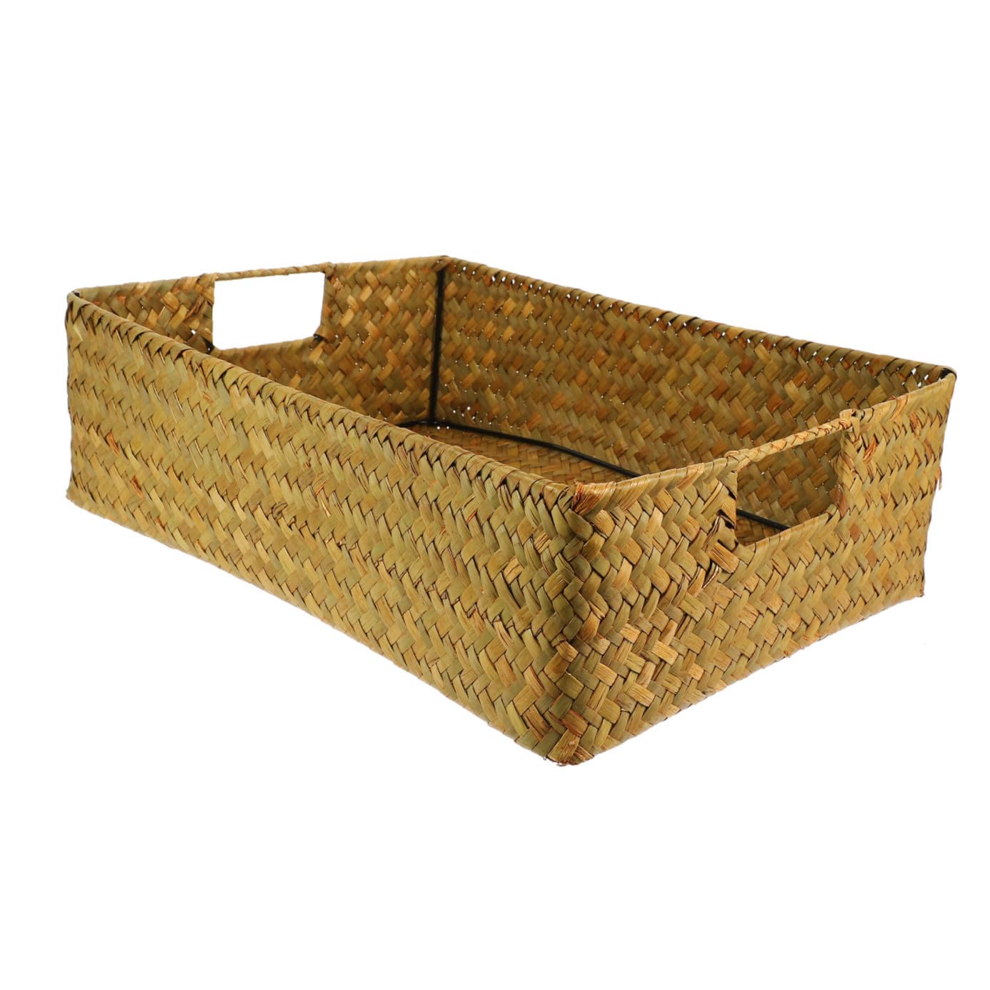 Panier de rangement rectangulaire en algues naturelles VICASKY grand format bois clair pour la maison