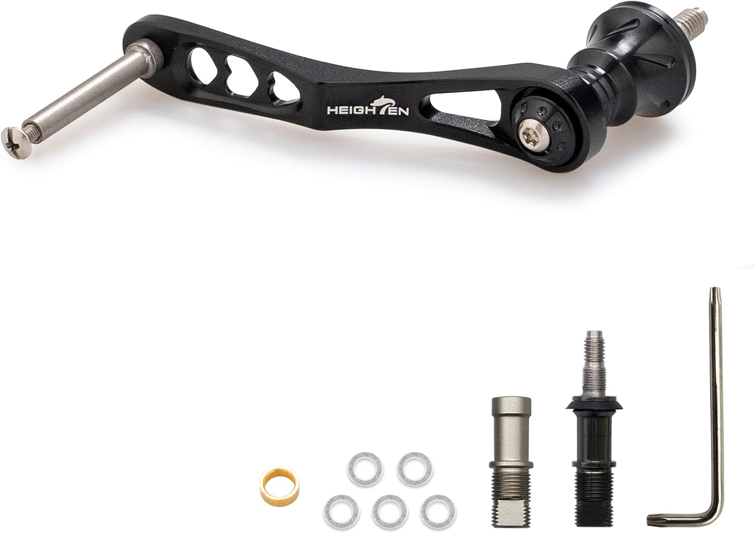 Amazon HEIGHTEN 58mm リール ハンドル(ノブ無し) シマノ(SHIMANO) ダイワ(DAIWA) 通用 スピニングリール 用 V2.0 (ブラック) (123