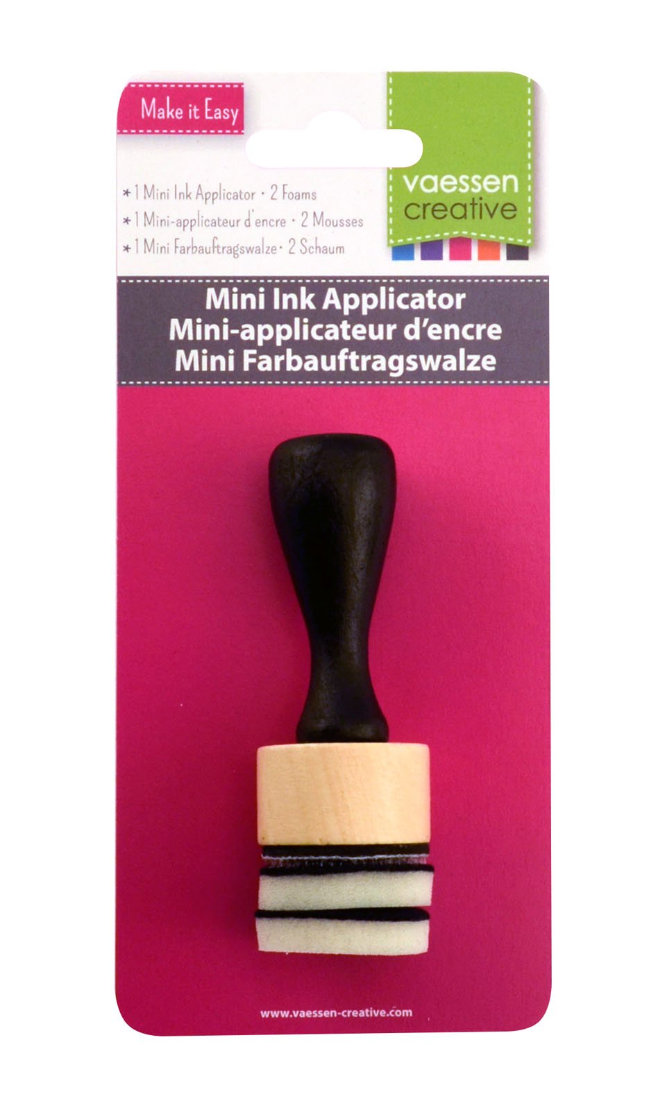 Vaessen Creative Mini Ink Applicator, Wood/Foam, Black