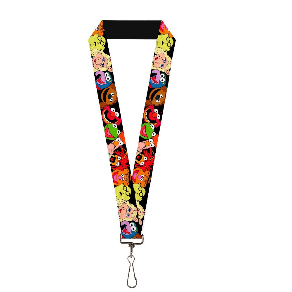 Buckle-Down Women's Multicolor Lanyard-1.0"-Muppets Faces Black, One Size
