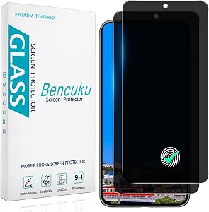2 Pack Privacy Screen Protector for Samsung Galaxy S22, Galaxy S23 Anti Spy Tempered Glass, Fingerprint ID Compatible, Anti Scratch, Bubble Free