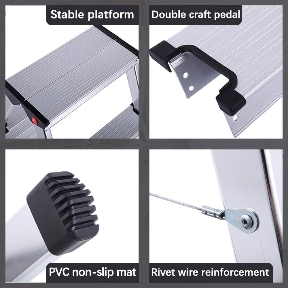 Telescoping Extension Ladder, Aluminum Alloy Folding Ladder Thickening Engineering Ladder Telescopic Ladder Maximum Load 330lb for Industrial Buildings Indoor Ladder Telescopic Lad