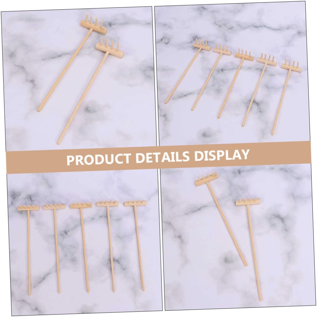 SUPVOX 6pcs Mini Zen Garden Rake Tools Four Rakes for Tabletop Sand Tray Decoration Accessories for Meditation and Relaxation image 2