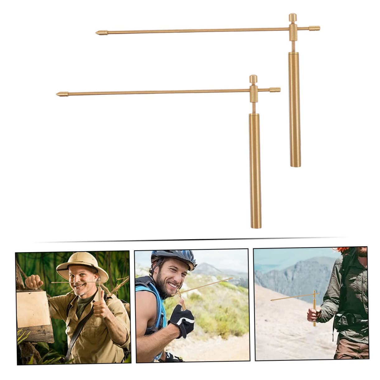 2pcs Copper Dowsing Rods Lightweight Portable Detection Tool with Comfortable Handles and Storage Bag for Water Divining and Energy Feng Shui Exploration