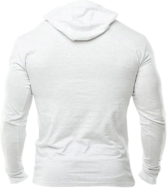Muscle Alive Uomo Manica Lunga Felpa con Cappuccio Elastico Leggero Felpe Poliestere e Spandex - 3