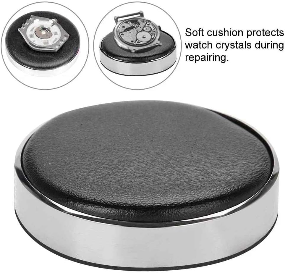 Watch Casing Cushion Pad, Black Round Leather Watch Protector Pad