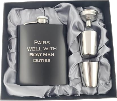 Groomsmen Proposal Gift, Groomsman Gifts, Best Man Gifts from Groom, Groomsmen Flask, Bestman Gift from Groom, Best Man Proposal, Flasks for Liquor Pairs Well with Best Man Duties