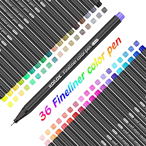 Koilox Fineliner Stifte Set, 36 color Spitze 0,4 mm Filzstift Stifte feiner Spitze zum Zeichnen und Schreiben von Skizzen, Journaling, Notizen, Comics, Malbuch Comics, Malbuch