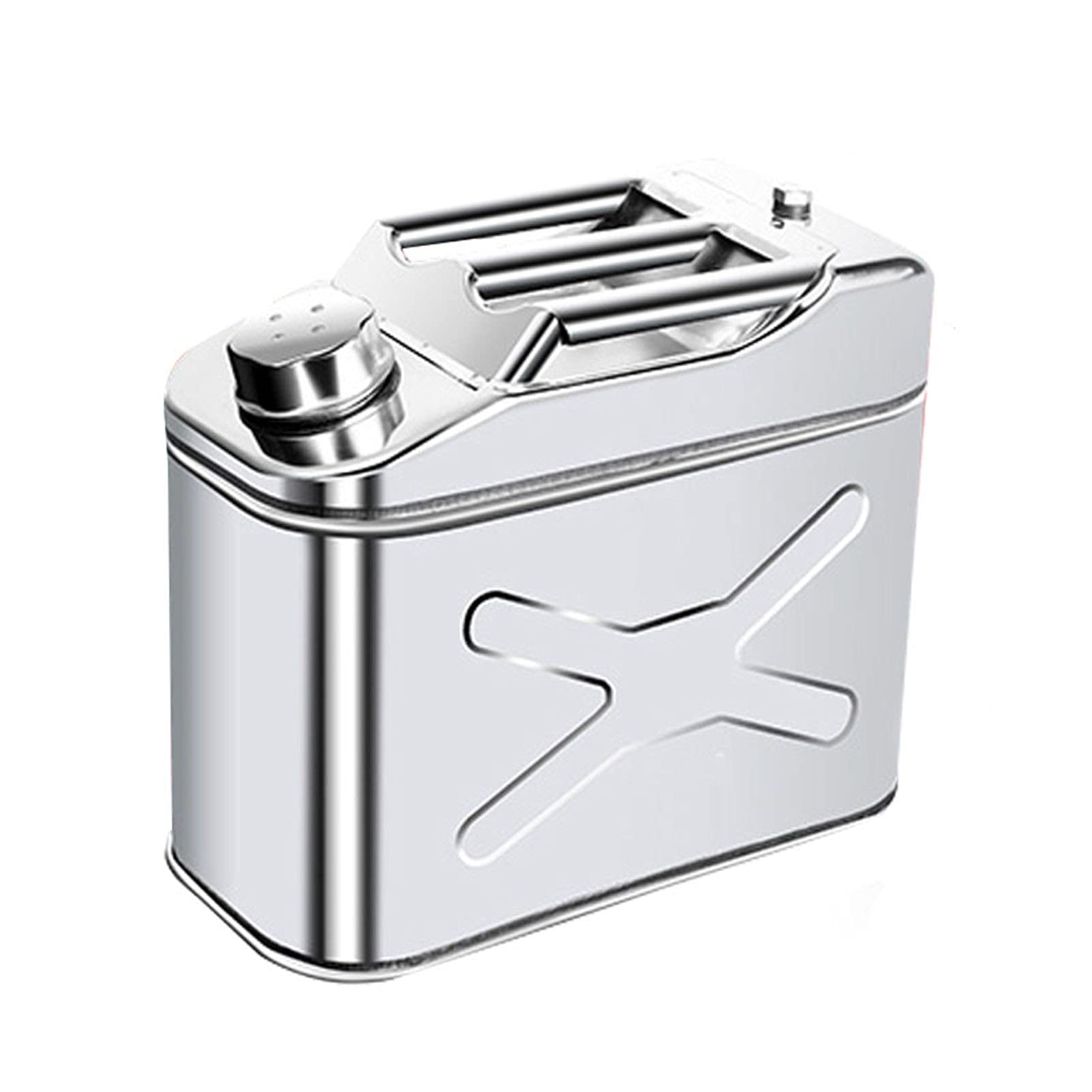 Taniche Carburante 304 in Acciaio Inox in Acciaio Inox tanica Portatile in Metallo in Metallo Carburante Olio per Acqua a Benzina Diesel può Contenitore con Manico di Trasporto, per Moto SUV ATV off