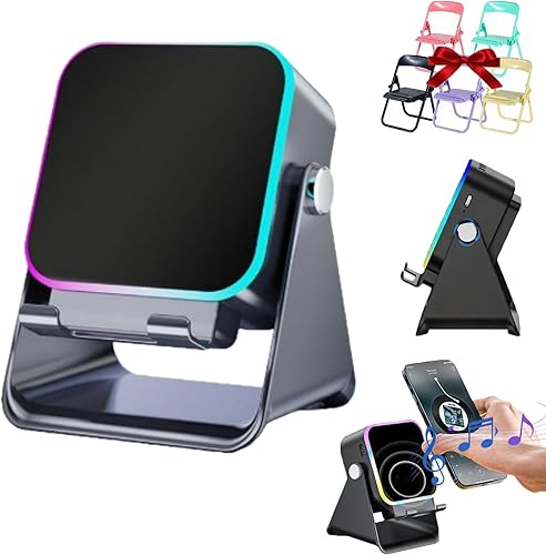 Altavoz Bluetooth de inducción inalámbrico 5 en 1 con soporte ajustable para teléfono, cargador de soporte para teléfono, regalos de audio portátil,