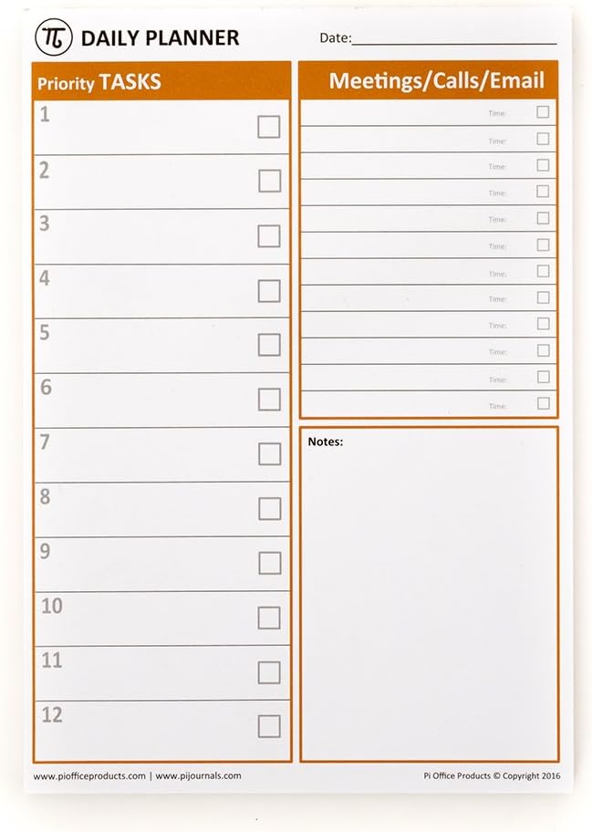 Pi A5 Daily Planner and Notepad