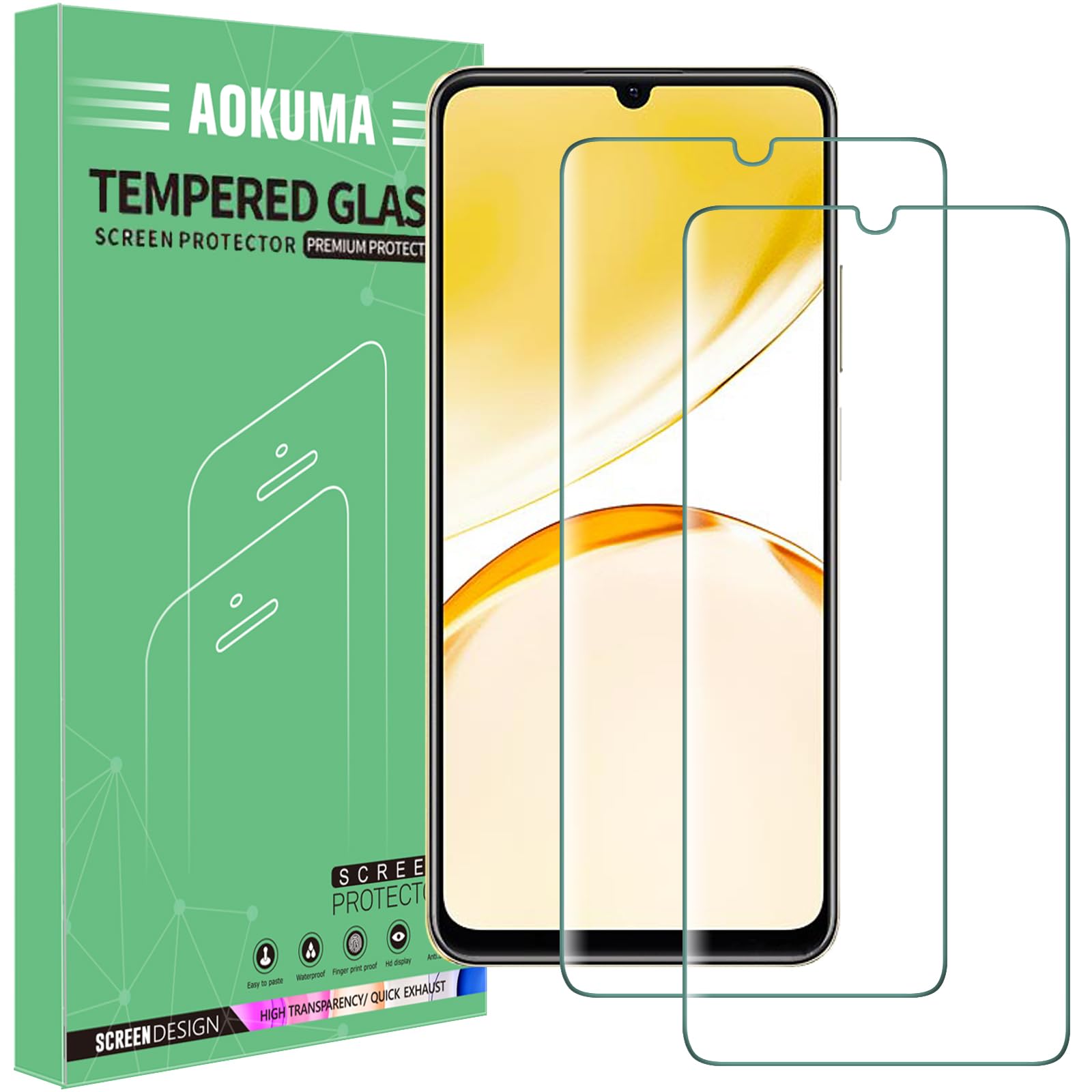 WFTE 2 Stück Panzerglas Schutzfolie Für Realme C53 4G / Narzo N53 - 9H Härte, Kratzfest, Blasenfrei, Einfach Anzubringen