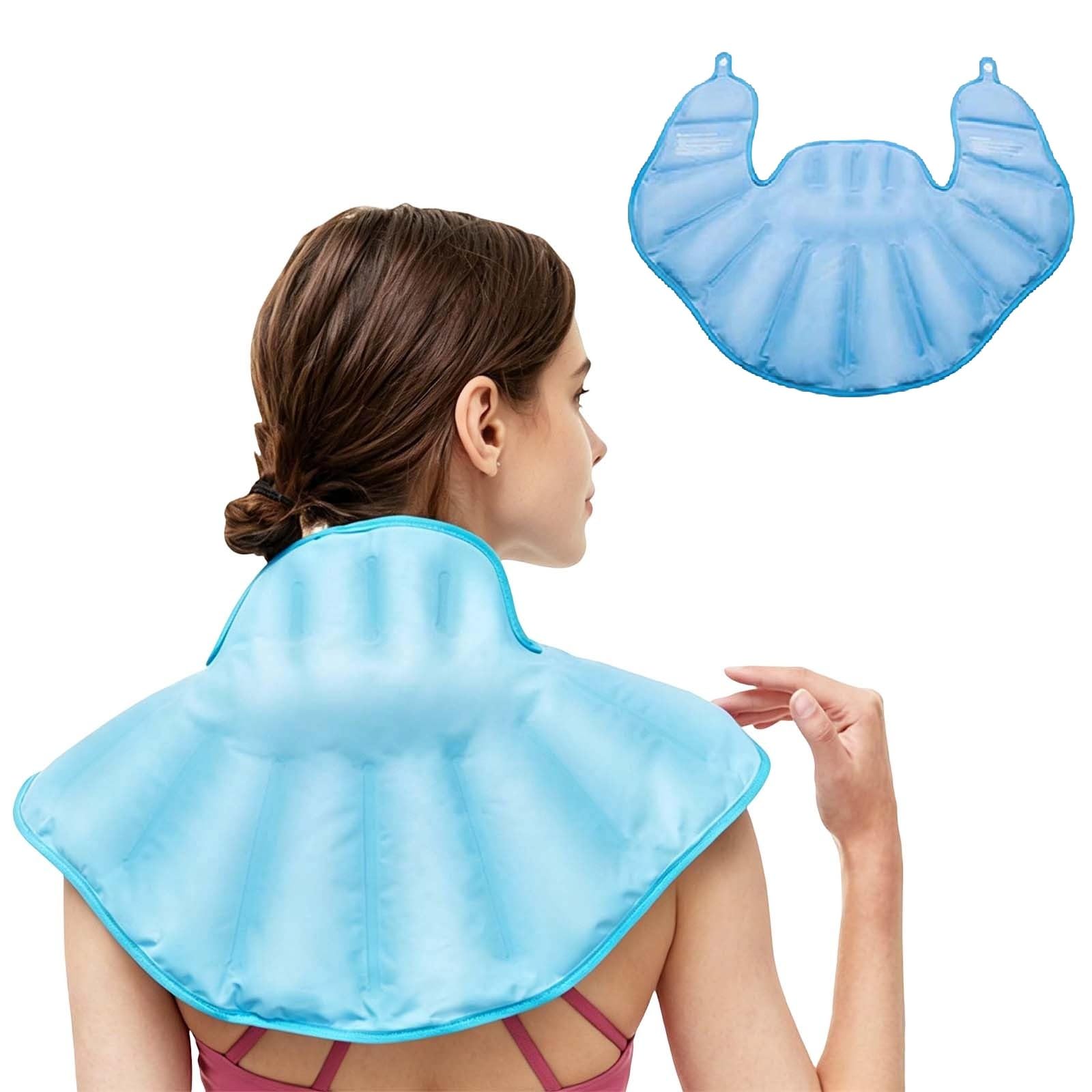 Gel Kühlpad Nacken Schulter Wiederverwendbar - Wohltuende Kalt Warm Kompresse Muskelentspannung - Ergonomisches Eisbeutel Kühlkissen Sport Therapie Alltag - Nackenkissen Kühlpads Linderung 02