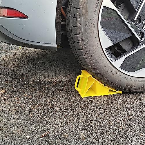 leadstand KFZ-Unterlegkeile, rutschfeste Unterseite, Wohnmobil, Anhänger, gelber Kunststoff, geeignet für die meisten Reifengrößen (2)