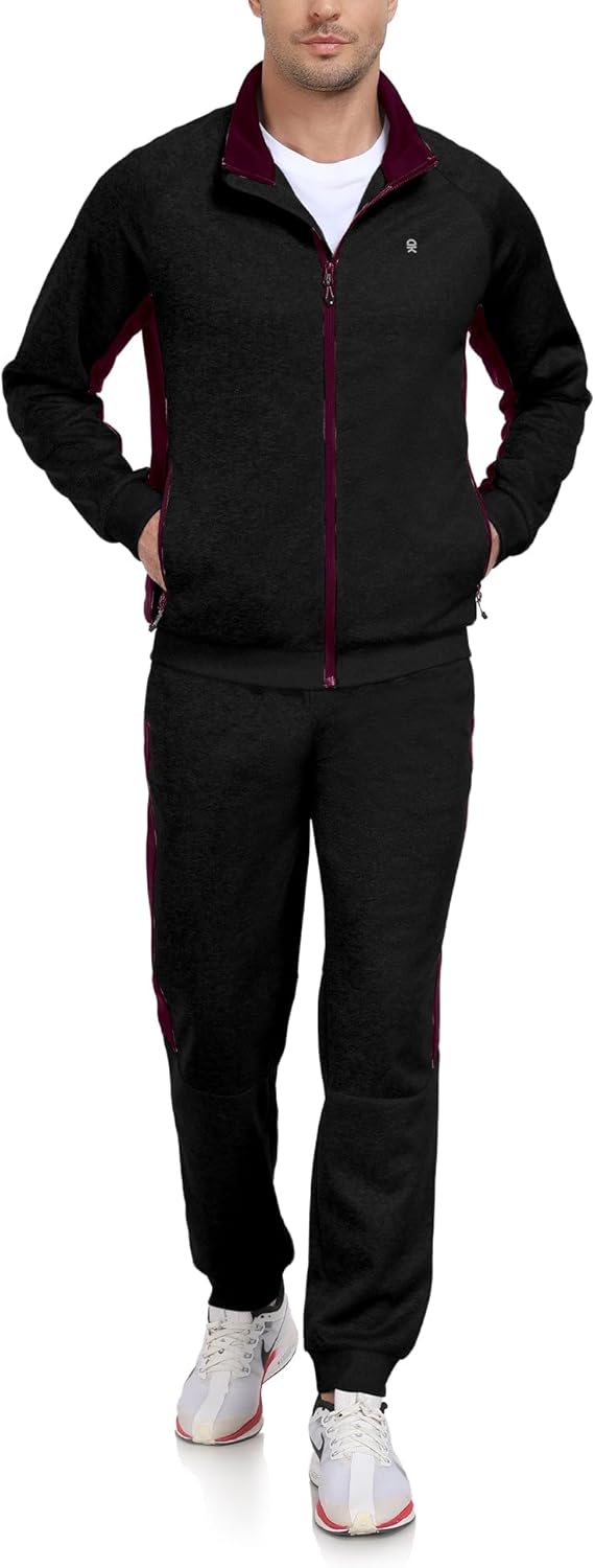 Little Donkey Andy Men’s Tracksuit Sweatsuits 2 Piece Set Athletic Jogging Gym Elasticity Activewear Sweat Track Suits Sets